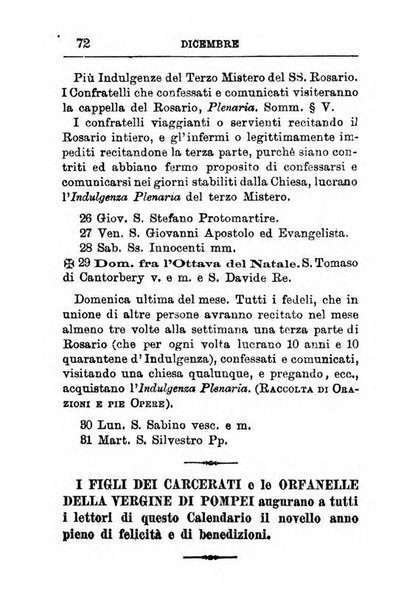 Calendario del Santuario di Pompei per l'anno ...