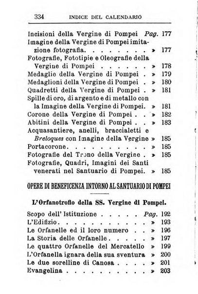 Calendario del Santuario di Pompei per l'anno ...