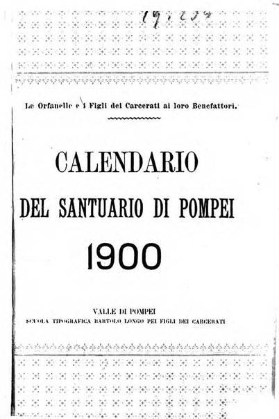 Calendario del Santuario di Pompei per l'anno ...