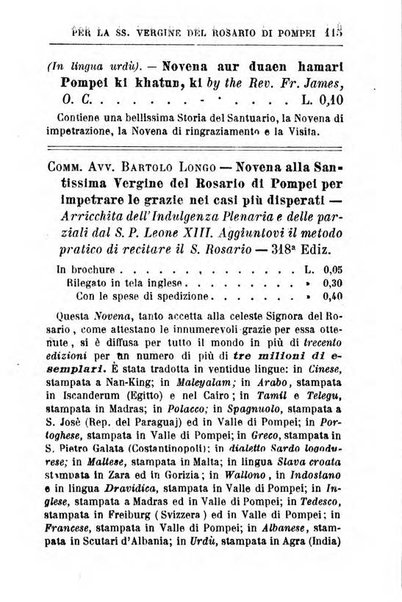 Calendario del Santuario di Pompei per l'anno ...