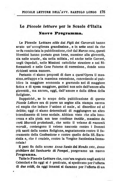 Calendario del Santuario di Pompei per l'anno ...