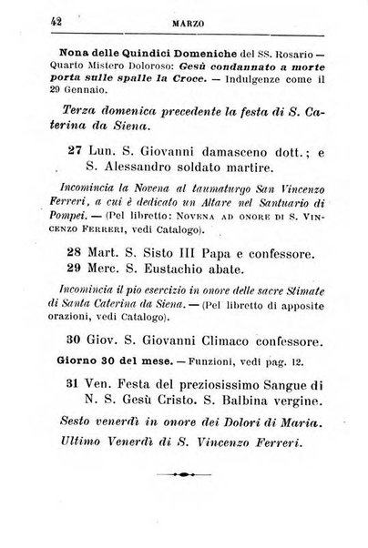 Calendario del Santuario di Pompei per l'anno ...