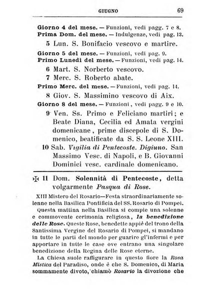 Calendario del Santuario di Pompei per l'anno ...