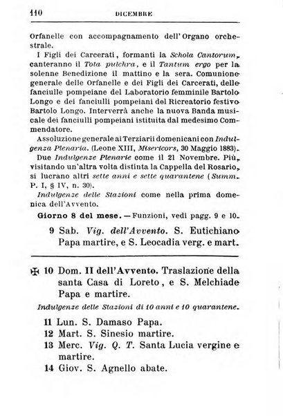 Calendario del Santuario di Pompei per l'anno ...