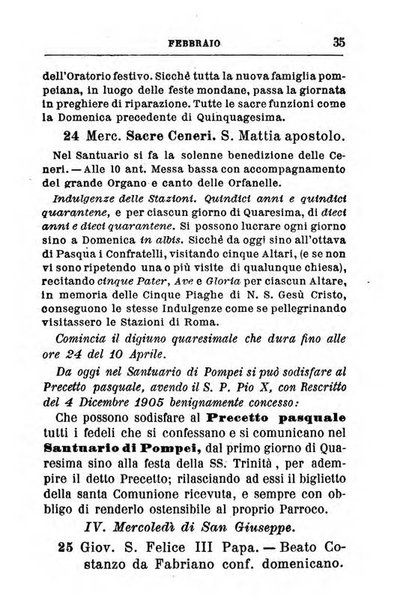 Calendario del Santuario di Pompei per l'anno ...