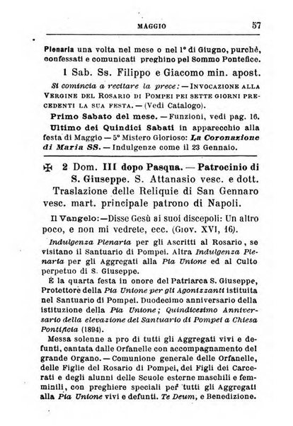 Calendario del Santuario di Pompei per l'anno ...