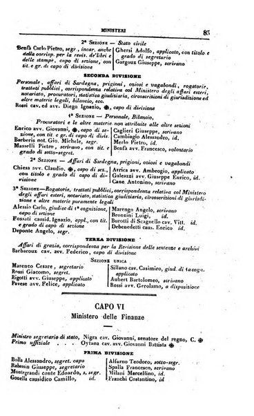 Calendario generale del Regno pel ... compilato d'ordine del Re per cura del Ministero dell'interno ...