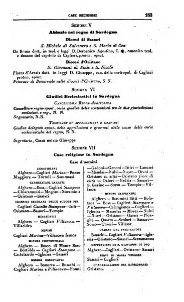 Calendario generale del Regno pel ... compilato d'ordine del Re per cura del Ministero dell'interno ...