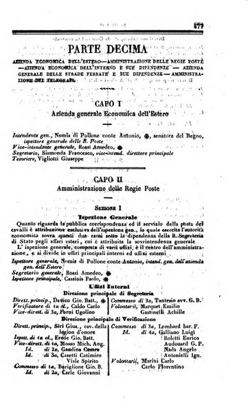 Calendario generale del Regno pel ... compilato d'ordine del Re per cura del Ministero dell'interno ...