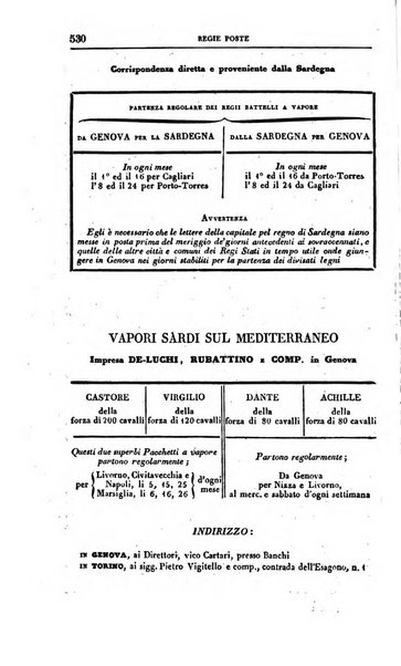 Calendario generale del Regno pel ... compilato d'ordine del Re per cura del Ministero dell'interno ...