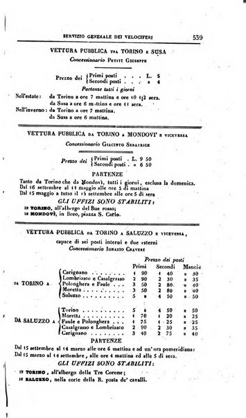 Calendario generale del Regno pel ... compilato d'ordine del Re per cura del Ministero dell'interno ...