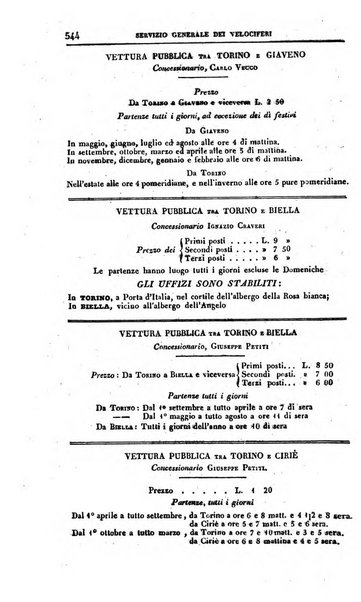 Calendario generale del Regno pel ... compilato d'ordine del Re per cura del Ministero dell'interno ...