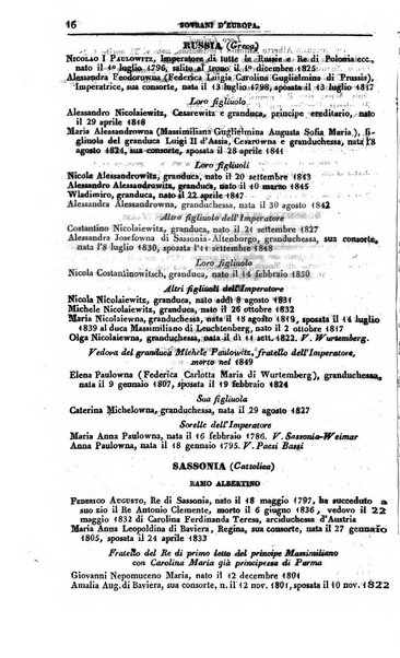 Calendario generale del Regno pel ... compilato d'ordine del Re per cura del Ministero dell'interno ...