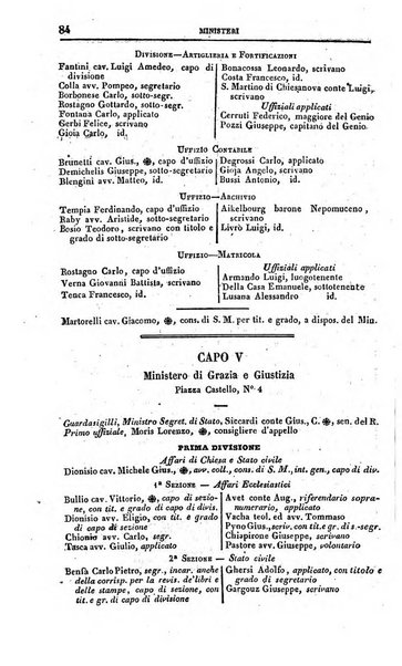 Calendario generale del Regno pel ... compilato d'ordine del Re per cura del Ministero dell'interno ...