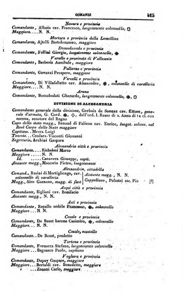 Calendario generale del Regno pel ... compilato d'ordine del Re per cura del Ministero dell'interno ...