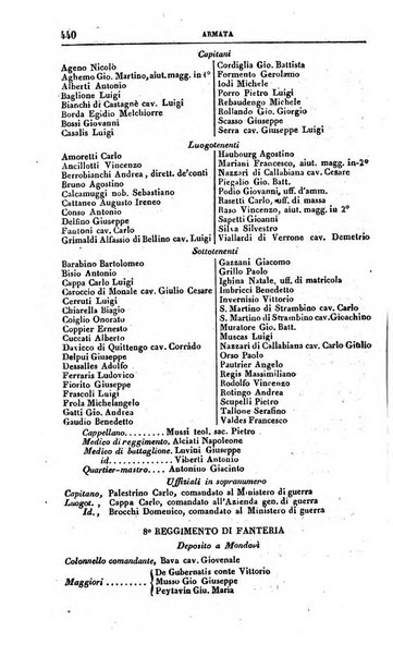 Calendario generale del Regno pel ... compilato d'ordine del Re per cura del Ministero dell'interno ...