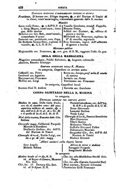 Calendario generale del Regno pel ... compilato d'ordine del Re per cura del Ministero dell'interno ...