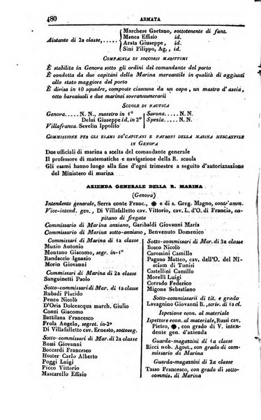 Calendario generale del Regno pel ... compilato d'ordine del Re per cura del Ministero dell'interno ...