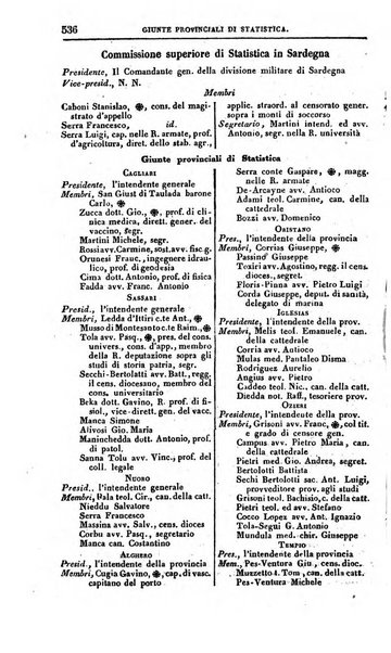 Calendario generale del Regno pel ... compilato d'ordine del Re per cura del Ministero dell'interno ...