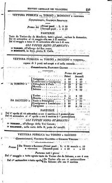 Calendario generale del Regno pel ... compilato d'ordine del Re per cura del Ministero dell'interno ...