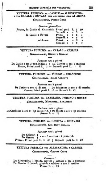 Calendario generale del Regno pel ... compilato d'ordine del Re per cura del Ministero dell'interno ...