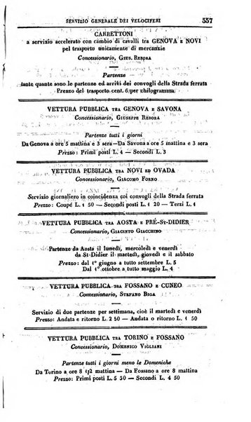 Calendario generale del Regno pel ... compilato d'ordine del Re per cura del Ministero dell'interno ...