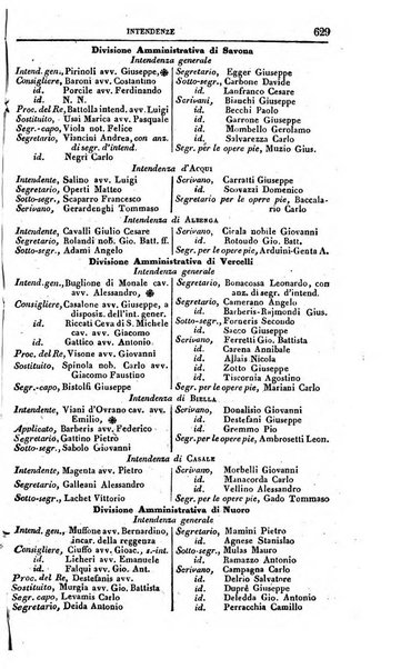 Calendario generale del Regno pel ... compilato d'ordine del Re per cura del Ministero dell'interno ...