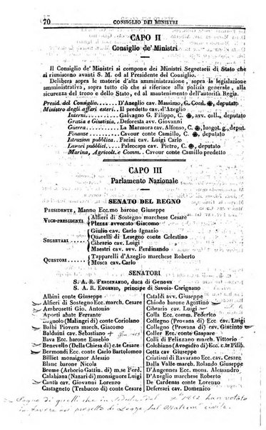 Calendario generale del Regno pel ... compilato d'ordine del Re per cura del Ministero dell'interno ...