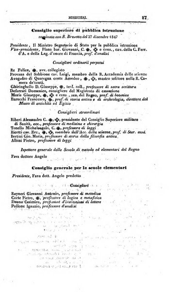 Calendario generale del Regno pel ... compilato d'ordine del Re per cura del Ministero dell'interno ...