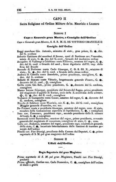 Calendario generale del Regno pel ... compilato d'ordine del Re per cura del Ministero dell'interno ...