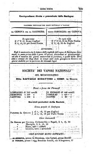 Calendario generale del Regno pel ... compilato d'ordine del Re per cura del Ministero dell'interno ...