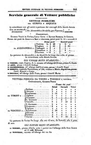 Calendario generale del Regno pel ... compilato d'ordine del Re per cura del Ministero dell'interno ...