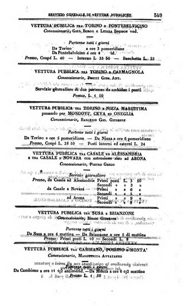 Calendario generale del Regno pel ... compilato d'ordine del Re per cura del Ministero dell'interno ...