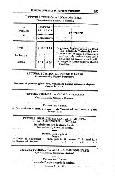 Calendario generale del Regno pel ... compilato d'ordine del Re per cura del Ministero dell'interno ...