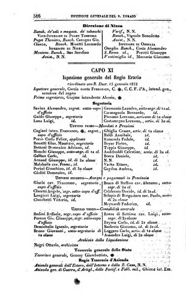 Calendario generale del Regno pel ... compilato d'ordine del Re per cura del Ministero dell'interno ...