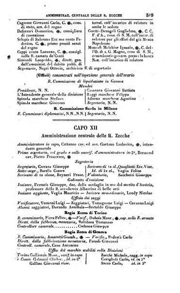 Calendario generale del Regno pel ... compilato d'ordine del Re per cura del Ministero dell'interno ...