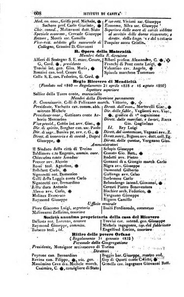 Calendario generale del Regno pel ... compilato d'ordine del Re per cura del Ministero dell'interno ...