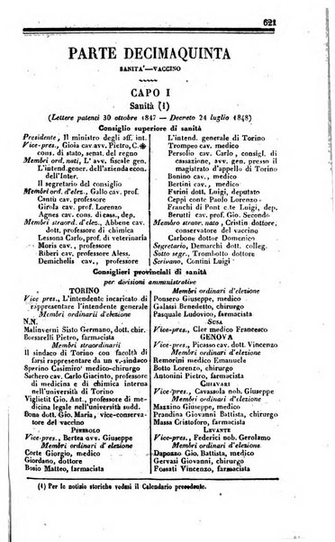 Calendario generale del Regno pel ... compilato d'ordine del Re per cura del Ministero dell'interno ...