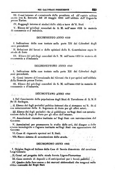 Calendario generale del Regno pel ... compilato d'ordine del Re per cura del Ministero dell'interno ...