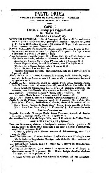 Calendario generale del Regno pel ... compilato d'ordine del Re per cura del Ministero dell'interno ...