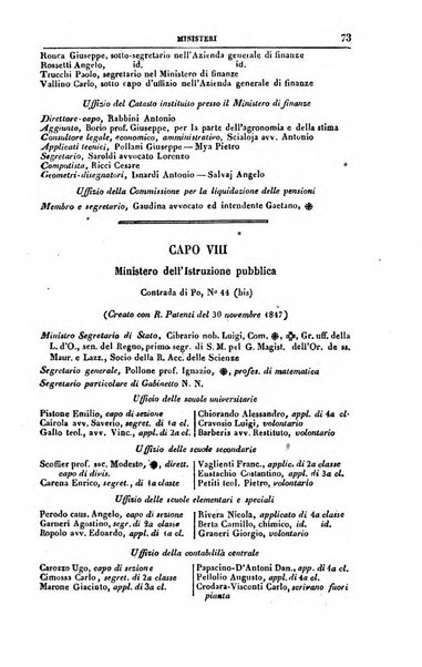 Calendario generale del Regno pel ... compilato d'ordine del Re per cura del Ministero dell'interno ...