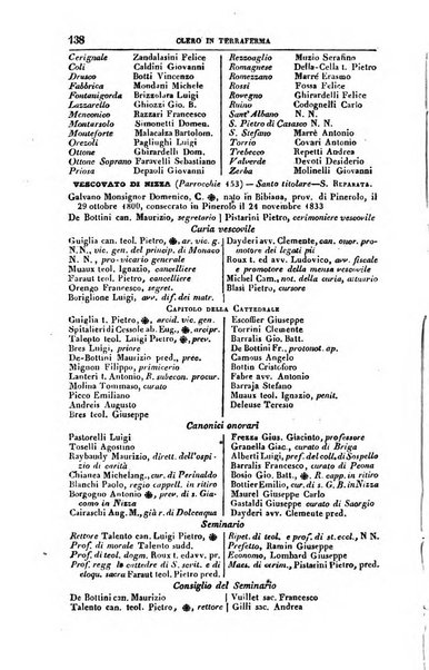 Calendario generale del Regno pel ... compilato d'ordine del Re per cura del Ministero dell'interno ...