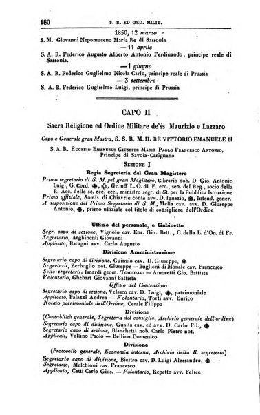 Calendario generale del Regno pel ... compilato d'ordine del Re per cura del Ministero dell'interno ...