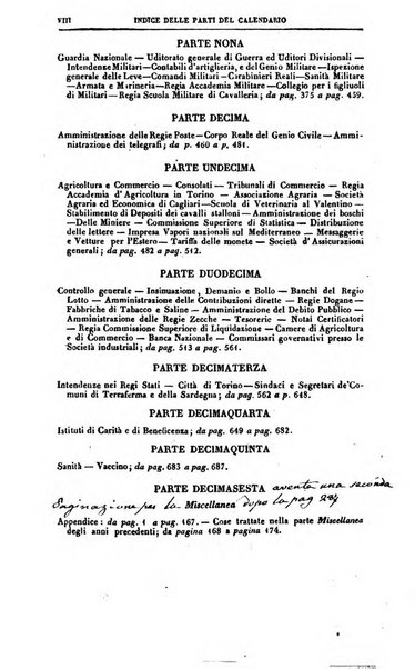 Calendario generale del Regno pel ... compilato d'ordine del Re per cura del Ministero dell'interno ...