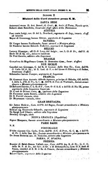 Calendario generale del Regno pel ... compilato d'ordine del Re per cura del Ministero dell'interno ...