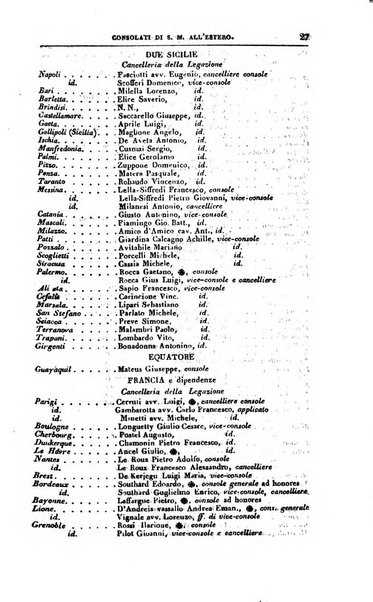 Calendario generale del Regno pel ... compilato d'ordine del Re per cura del Ministero dell'interno ...