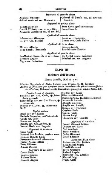 Calendario generale del Regno pel ... compilato d'ordine del Re per cura del Ministero dell'interno ...