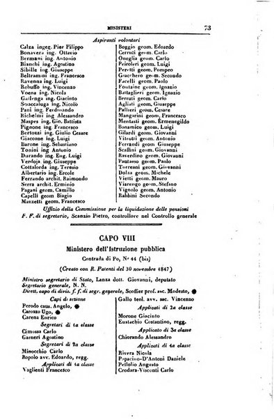 Calendario generale del Regno pel ... compilato d'ordine del Re per cura del Ministero dell'interno ...