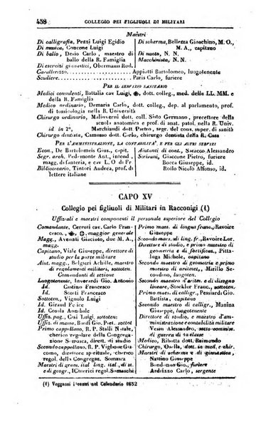 Calendario generale del Regno pel ... compilato d'ordine del Re per cura del Ministero dell'interno ...