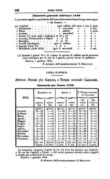 Calendario generale del Regno pel ... compilato d'ordine del Re per cura del Ministero dell'interno ...